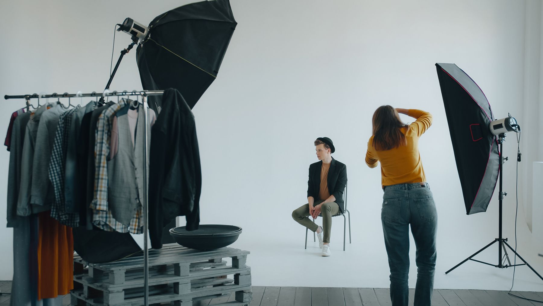 A shoot in progress on the Lucent stage